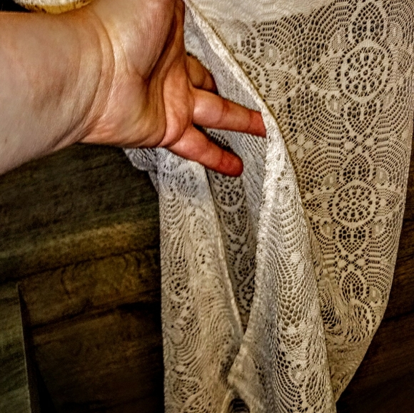 Bobby Brooks Skirt Size XL Maxi Lace Lined Slit - Picture 5 of 8